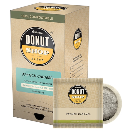 Authentic Donut Shop Blend French Caramel, Soft Coffee Pods, PK96 PK RI8300